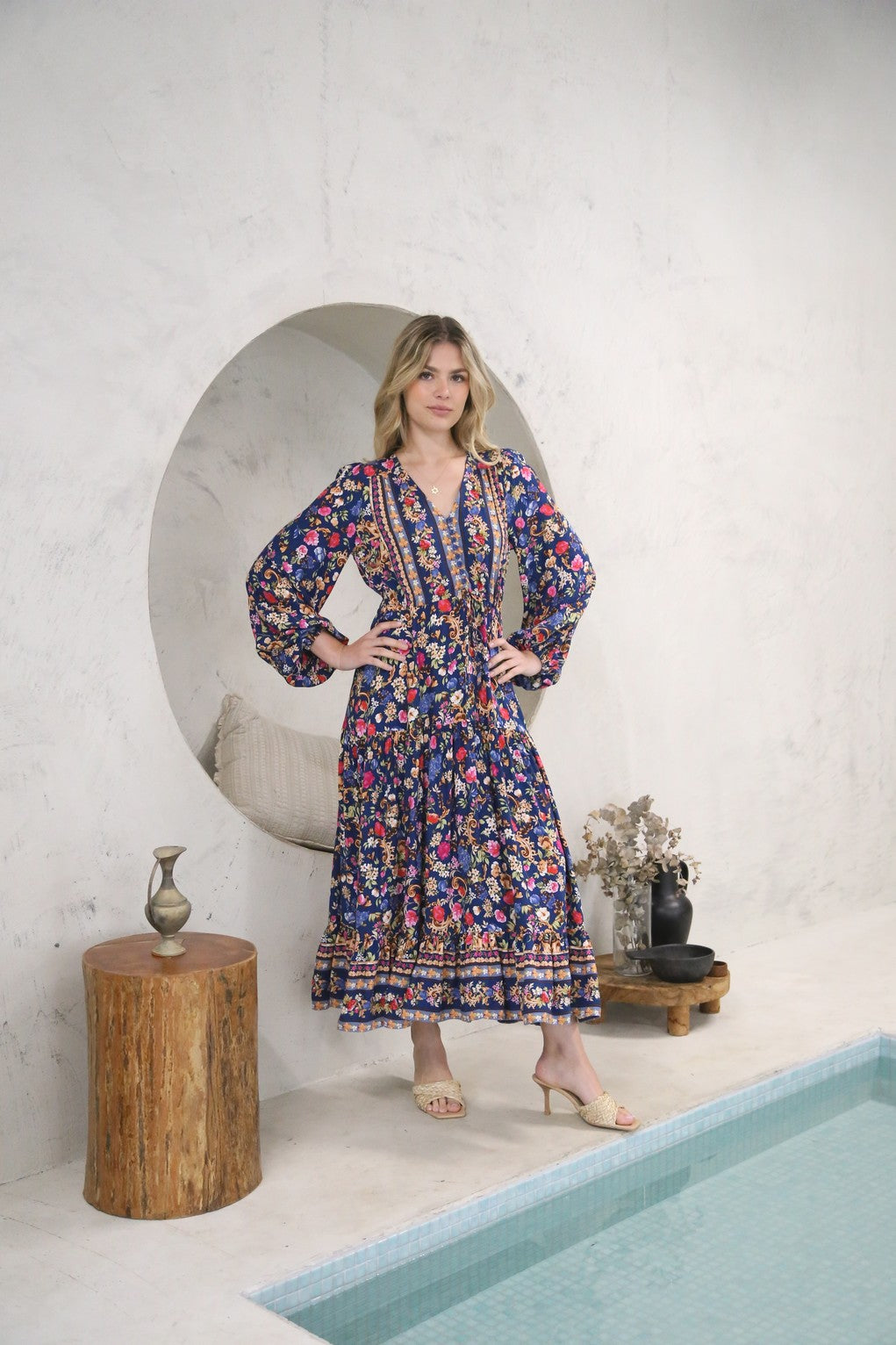 Salty Breeze Maxi Dress- Vintage Navy
