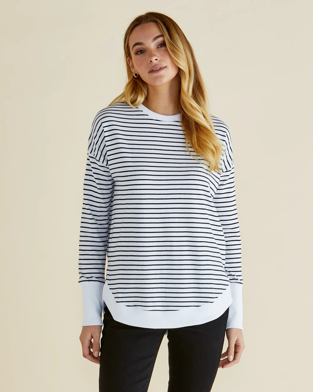 Lucy French Terry Sweat- Stripe