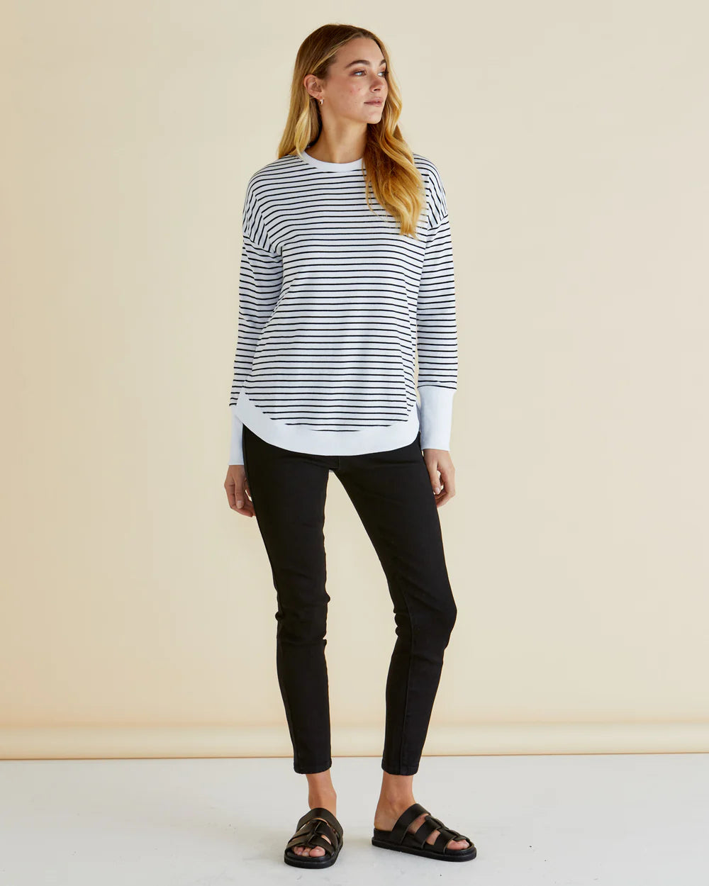 Lucy French Terry Sweat- Stripe