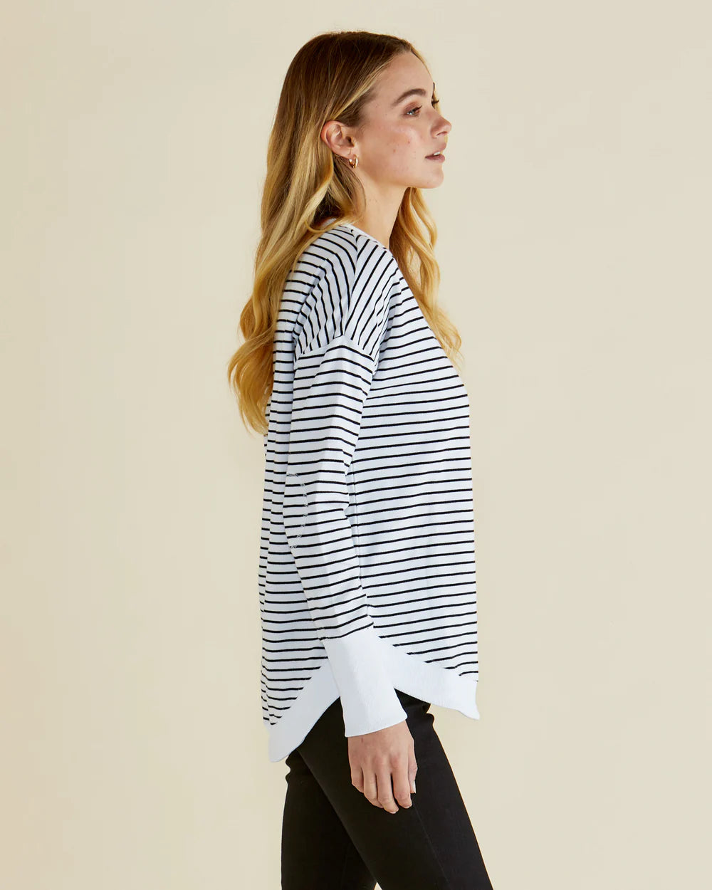 Lucy French Terry Sweat- Stripe