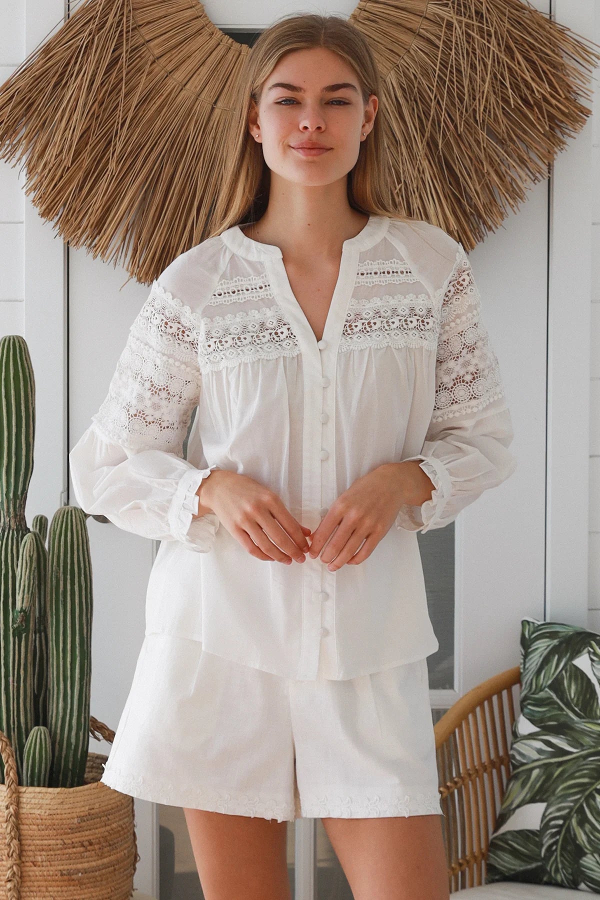 Crochet L/S Shirt - White