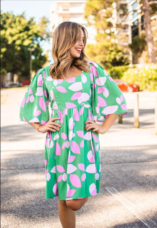 Amora Green/Pink Dress