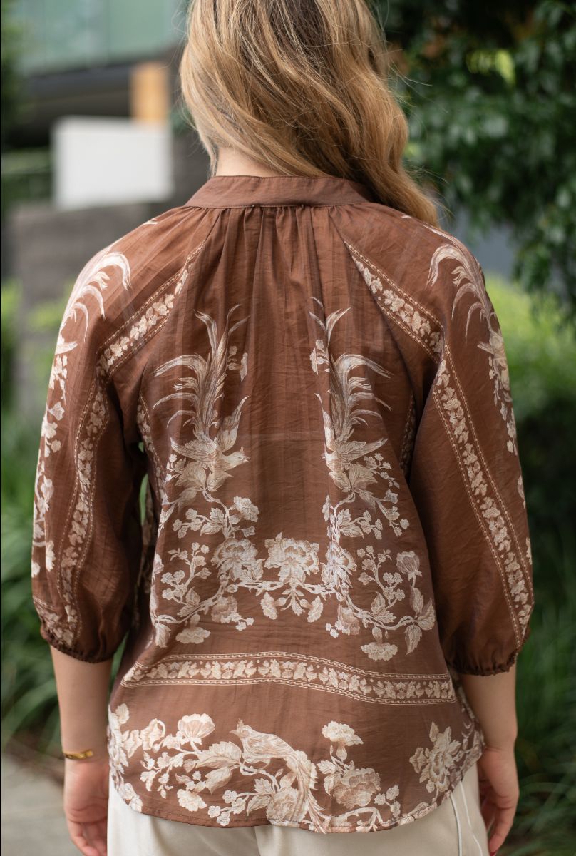 Bird Of Life Shirt- Chocolate