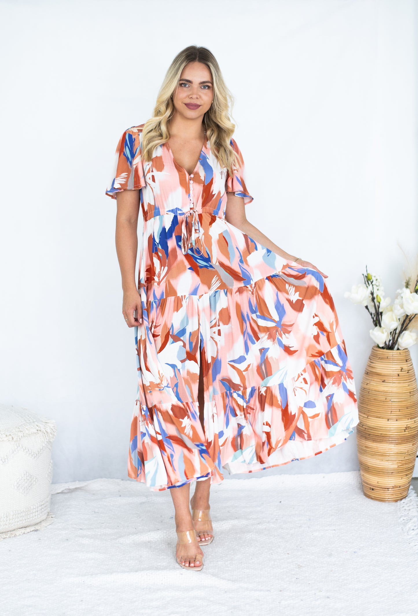 Chantelle Maxi Dress- Floral Rust