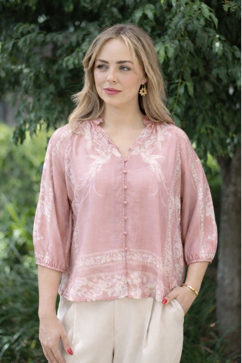 Bird Of Life Shirt- Pink