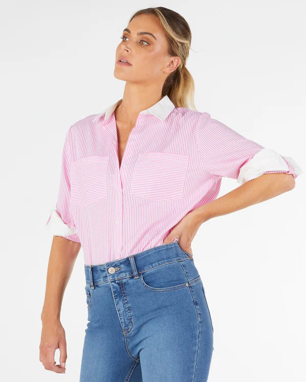 Heston Shirt - Pink Pinstripe