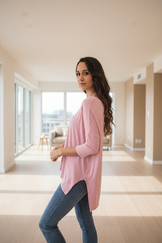 Soft Pink Stretch Top
