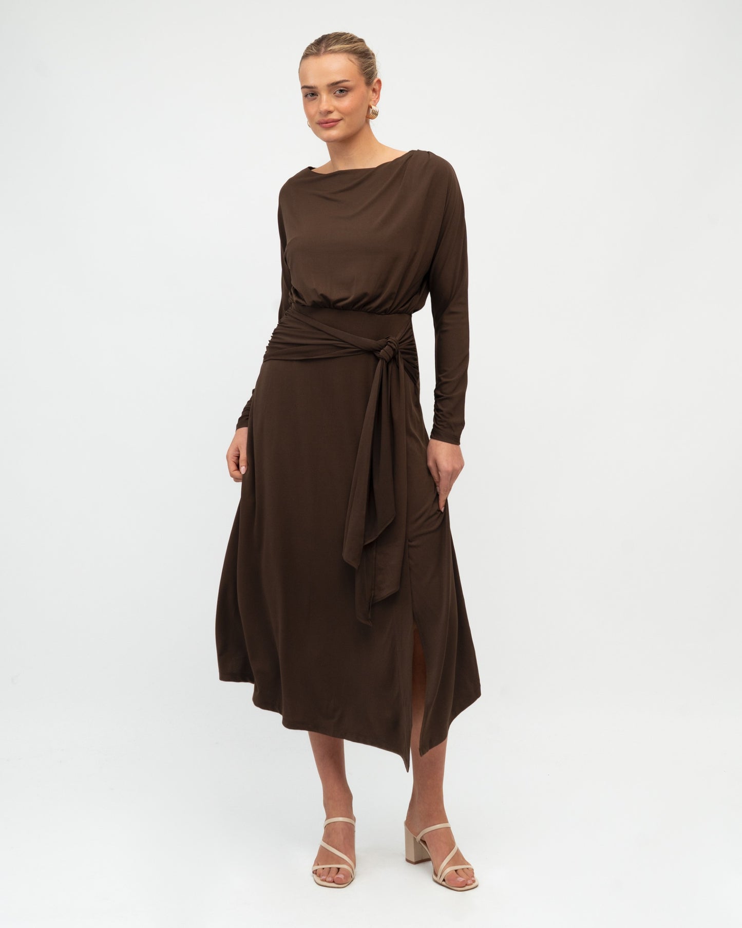 Anika Jersey Dress- Chocolate