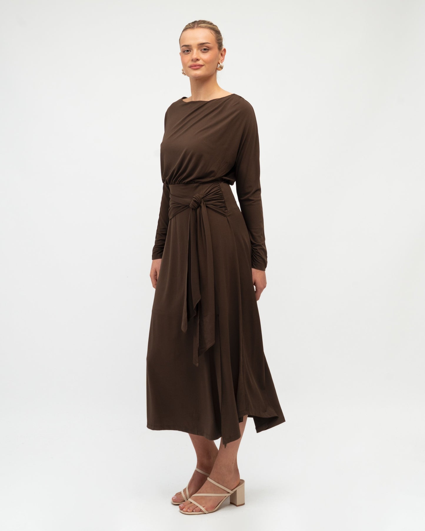 Anika Jersey Dress- Chocolate