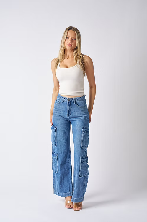 Camilla Cargo Jean- Dark Blue
