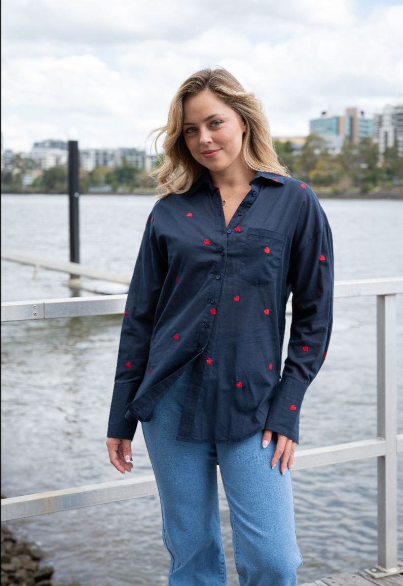 Red Heart Shirt- Navy