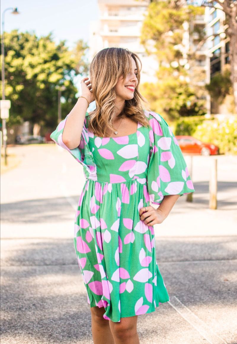 Amora Green/Pink Dress