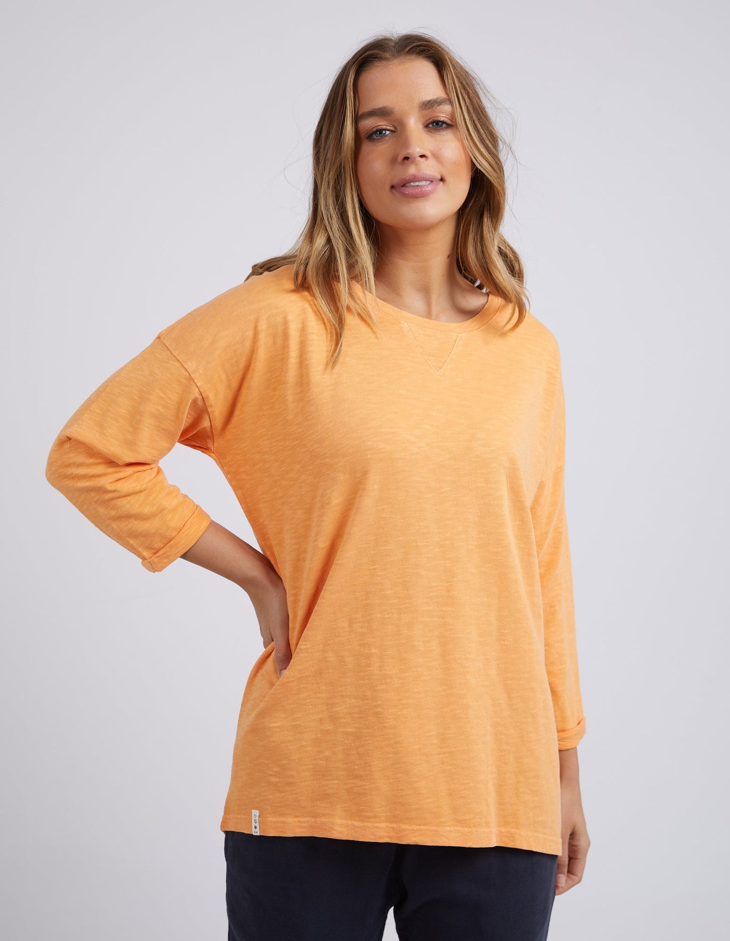 Annie 3/4 sleeve Tee- Mango Tango