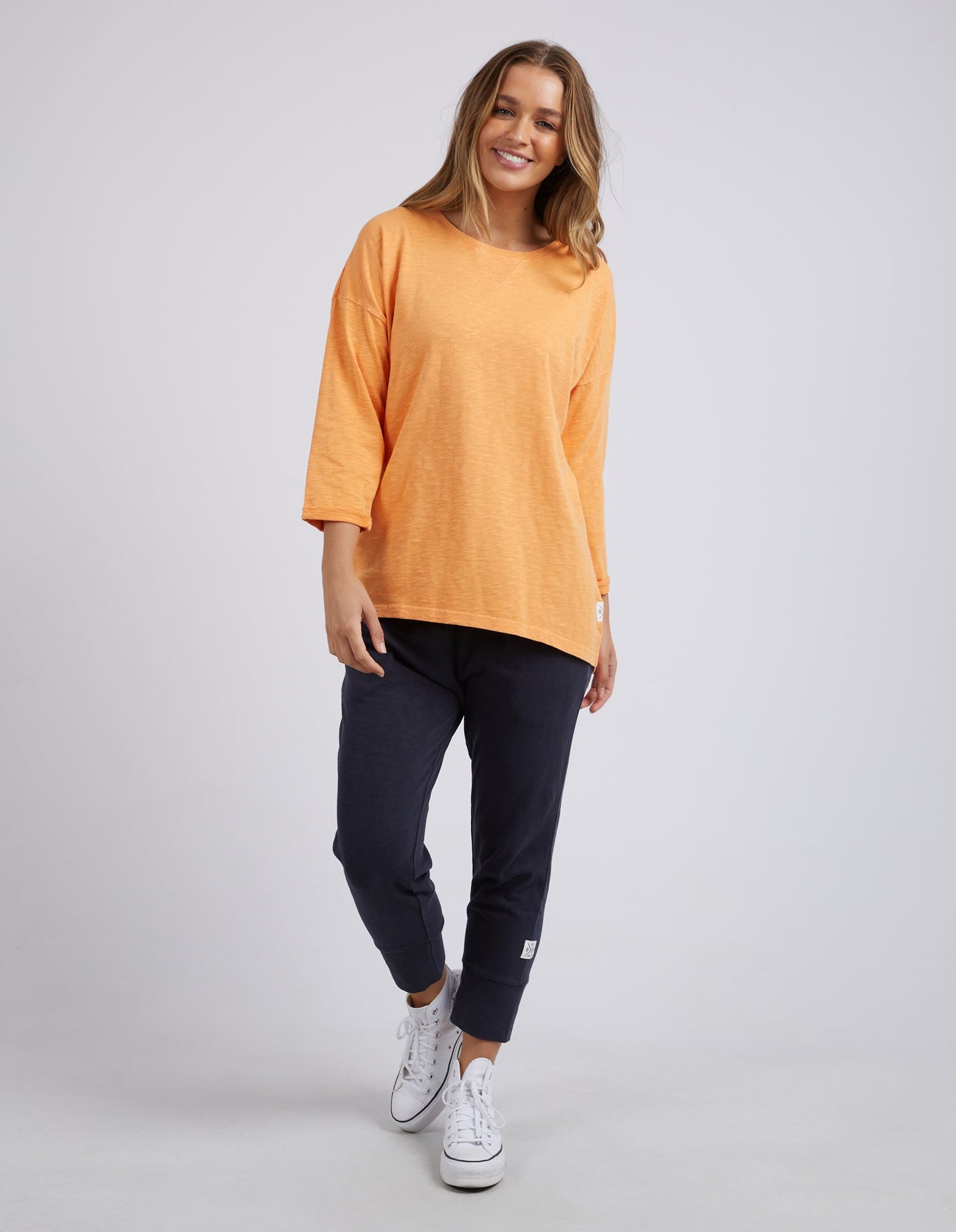 Annie 3/4 sleeve Tee- Mango Tango