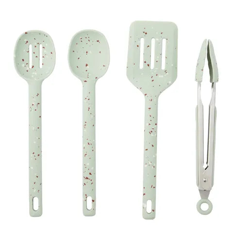 Silicone Tong Set- Seafoam