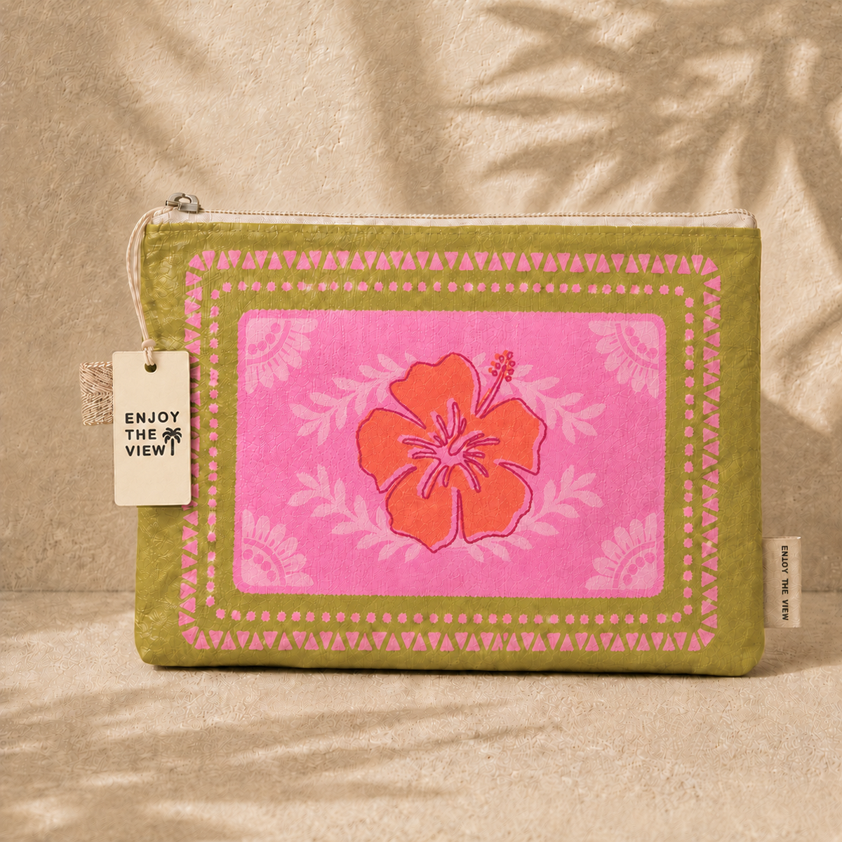 Large Hibiscus Clutch
