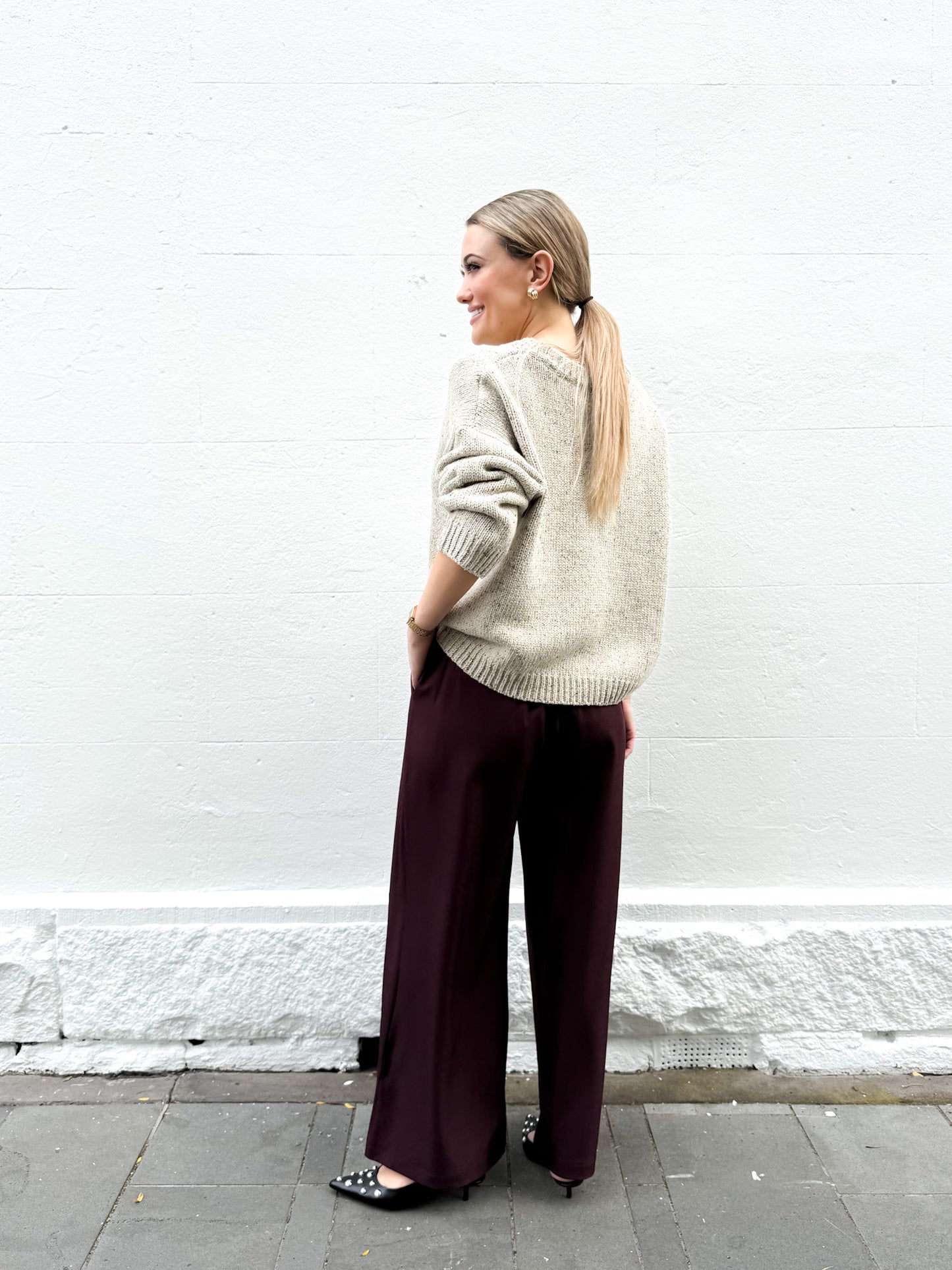 Sketch Heart Knit - Oatmeal