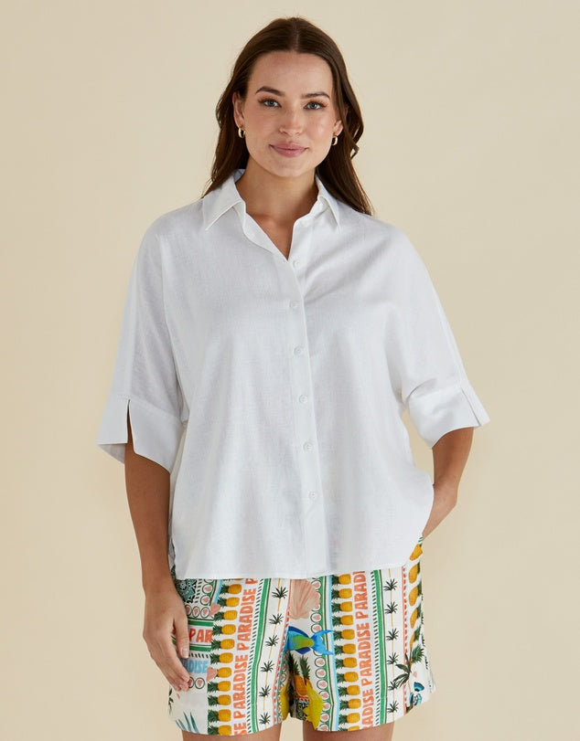 Lynwood Linen Shirt- Off White
