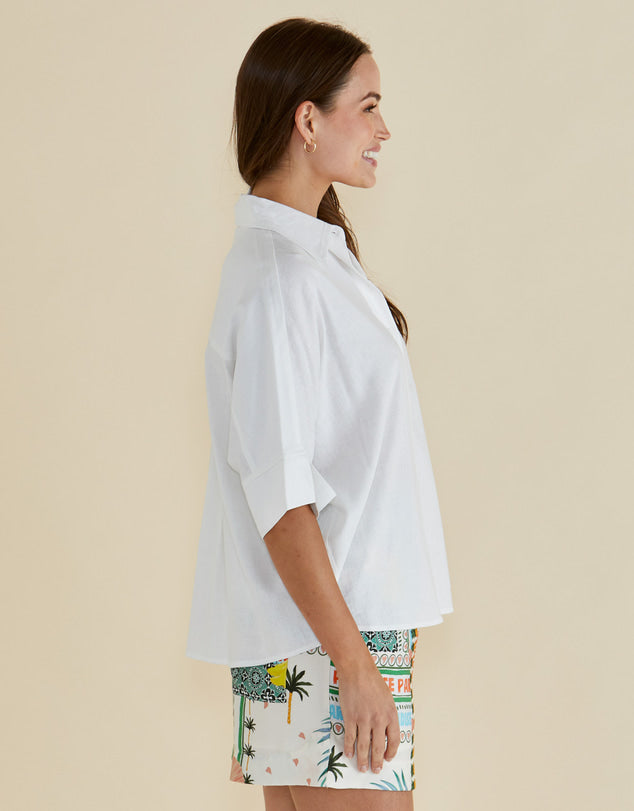 Lynwood Linen Shirt- Off White