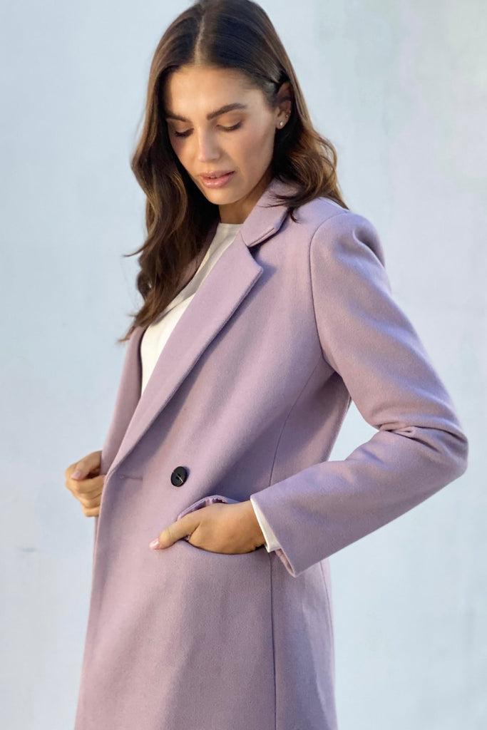 Dressy Pocket Coat- Light Purple