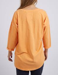 Annie 3/4 sleeve Tee- Mango Tango