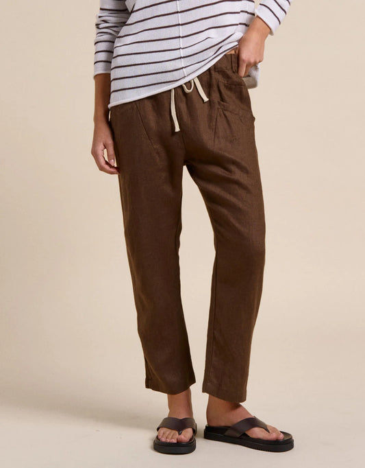 Luxe Linen Pant - Chocolate