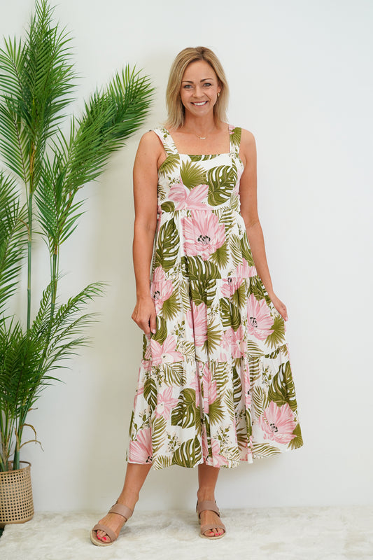 Pink Jungle Sleeveless Dress