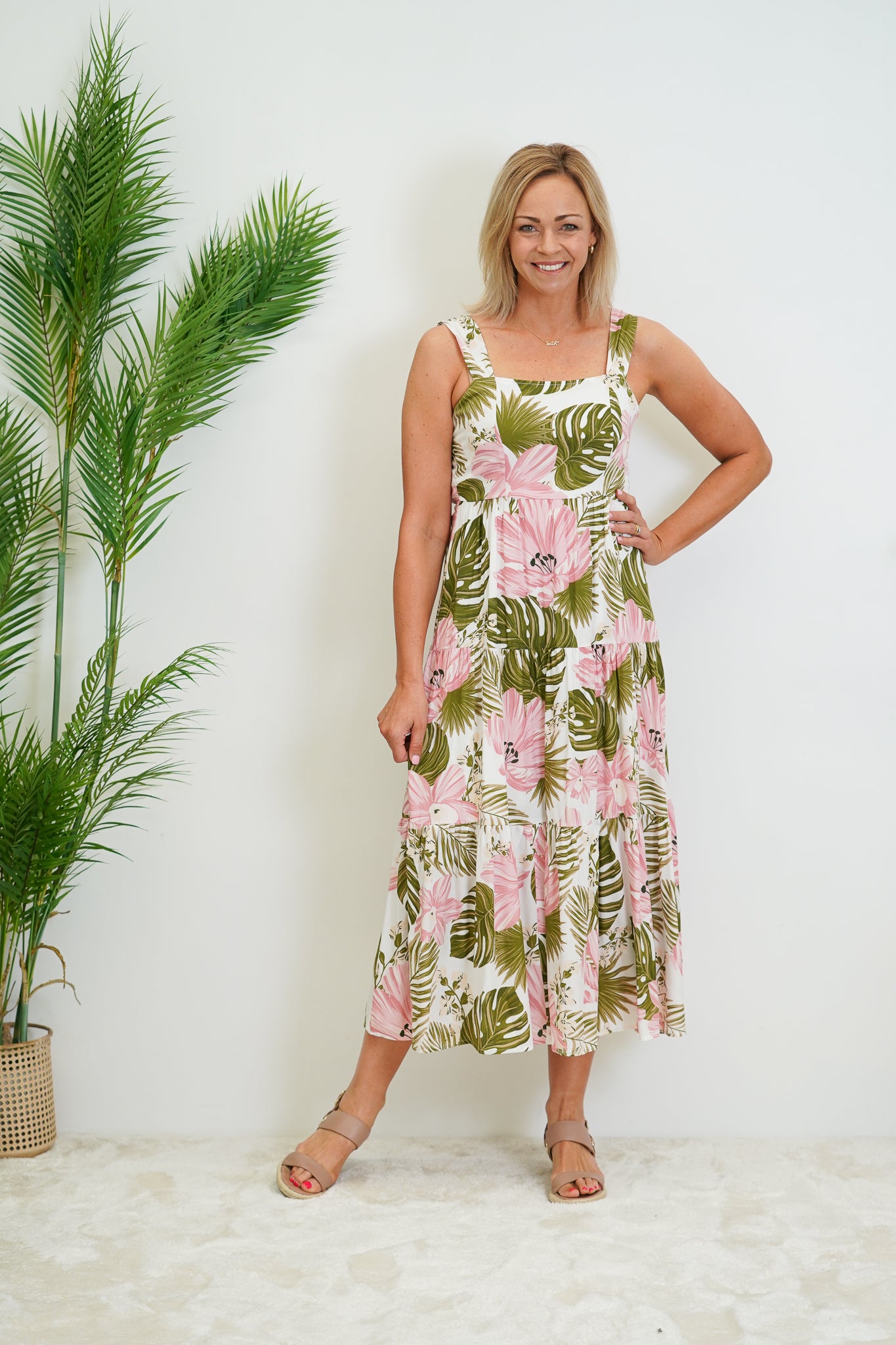 Pink Jungle Sleeveless Dress