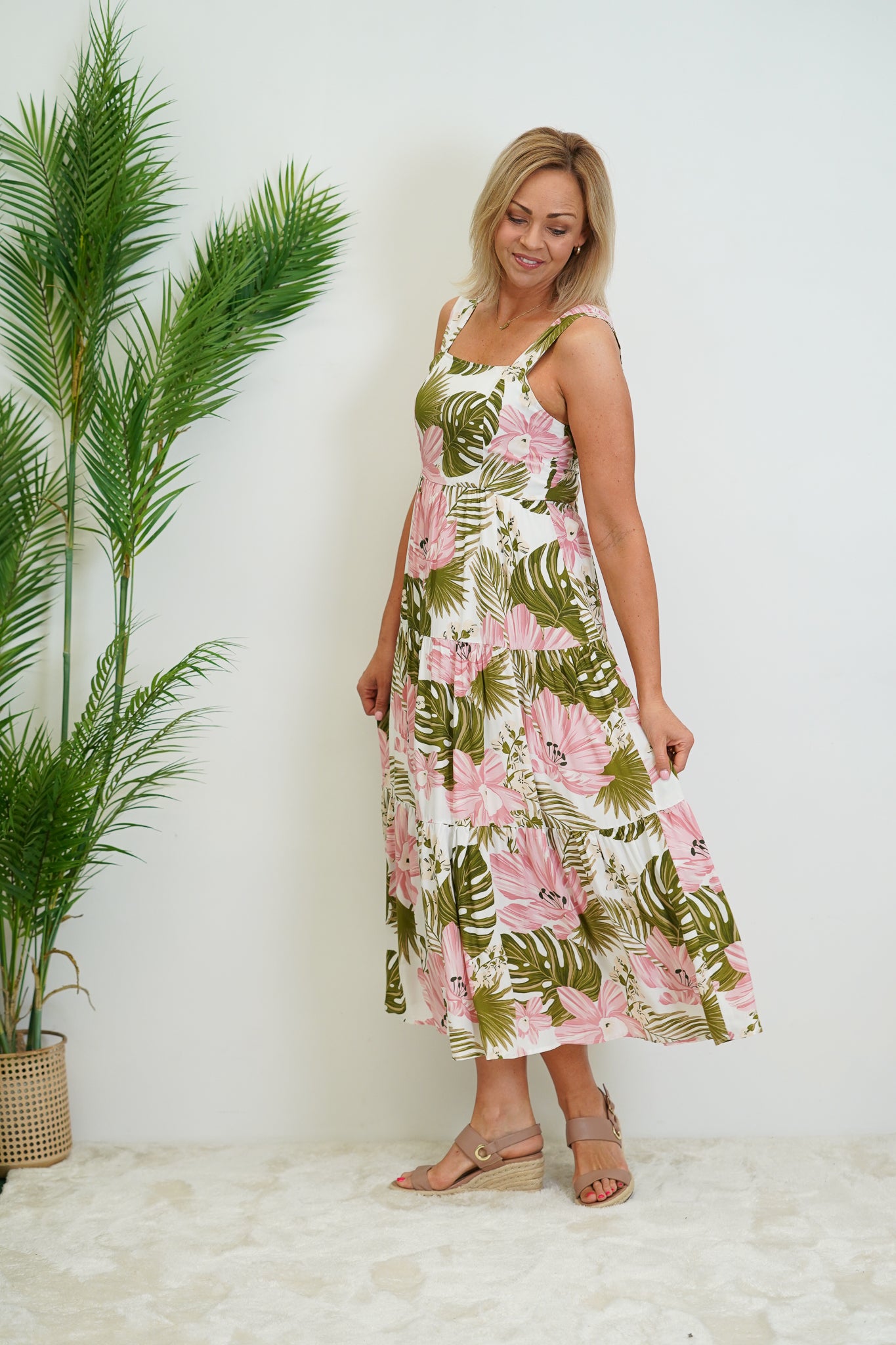 Pink Jungle Sleeveless Dress