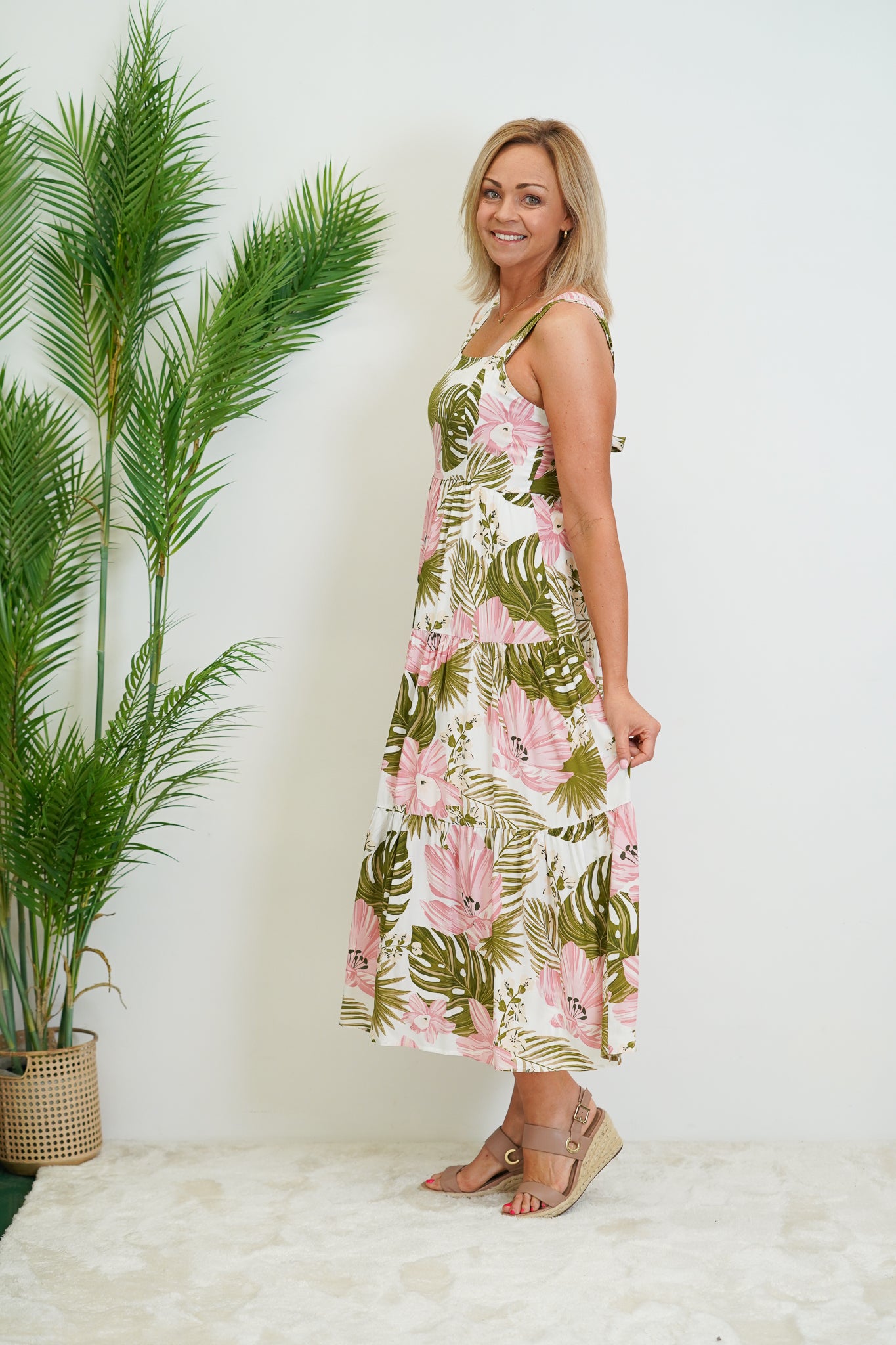 Pink Jungle Sleeveless Dress