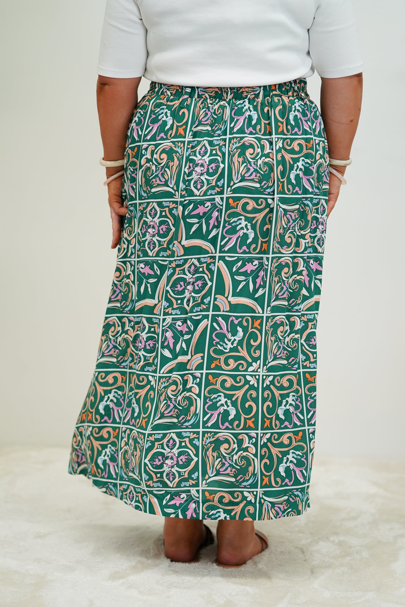 Green Paisley Maxi Skirt