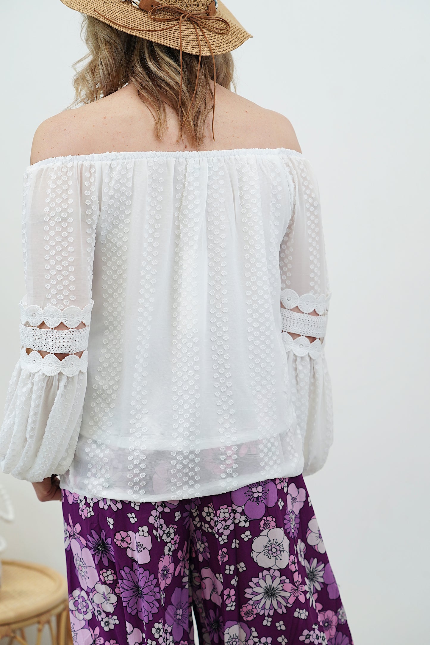 Lucy Lace Top- White