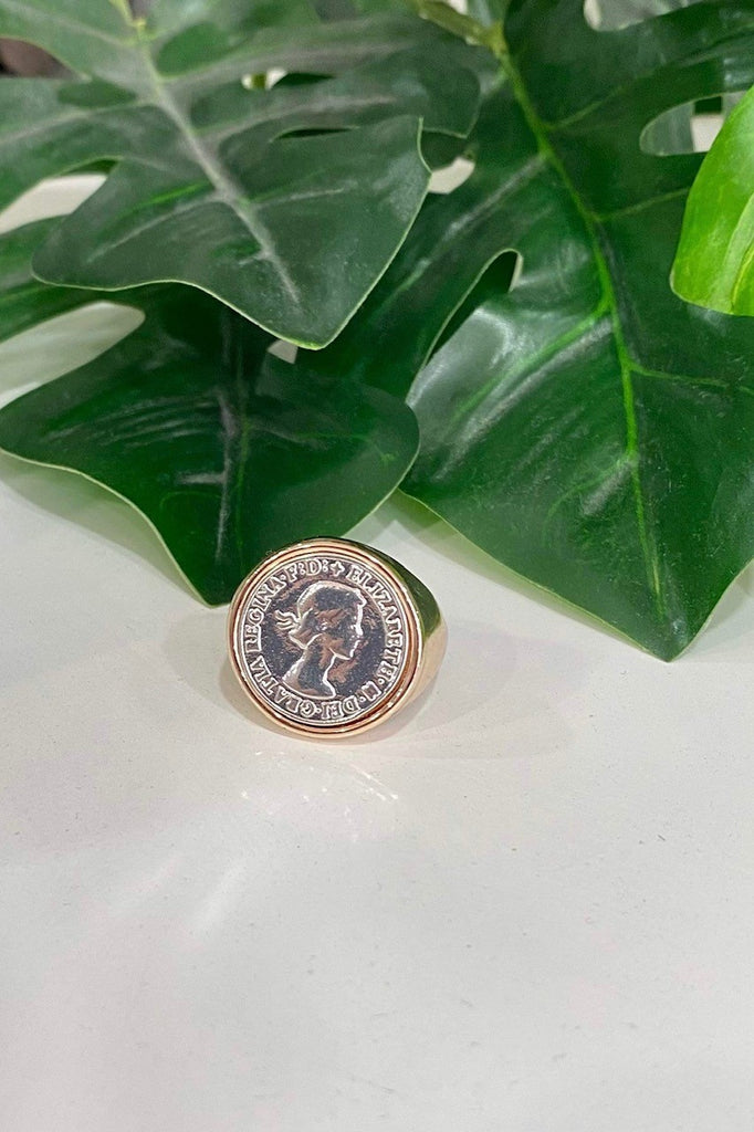 Chunky Coin Ring - Silver Face