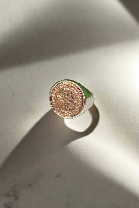 Chunky Coin Ring - Rose Gold Face