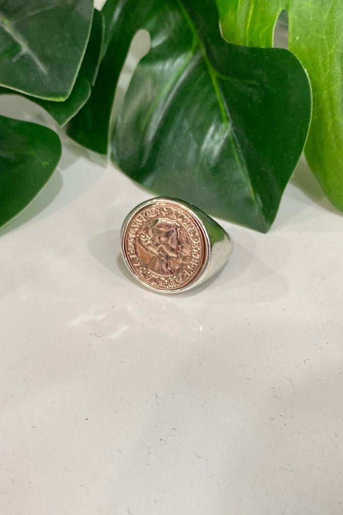 Chunky Coin Ring - Rose Gold Face
