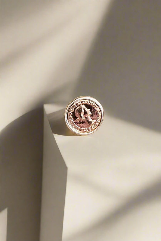 Fine Coin Ring - Rose Gold Face