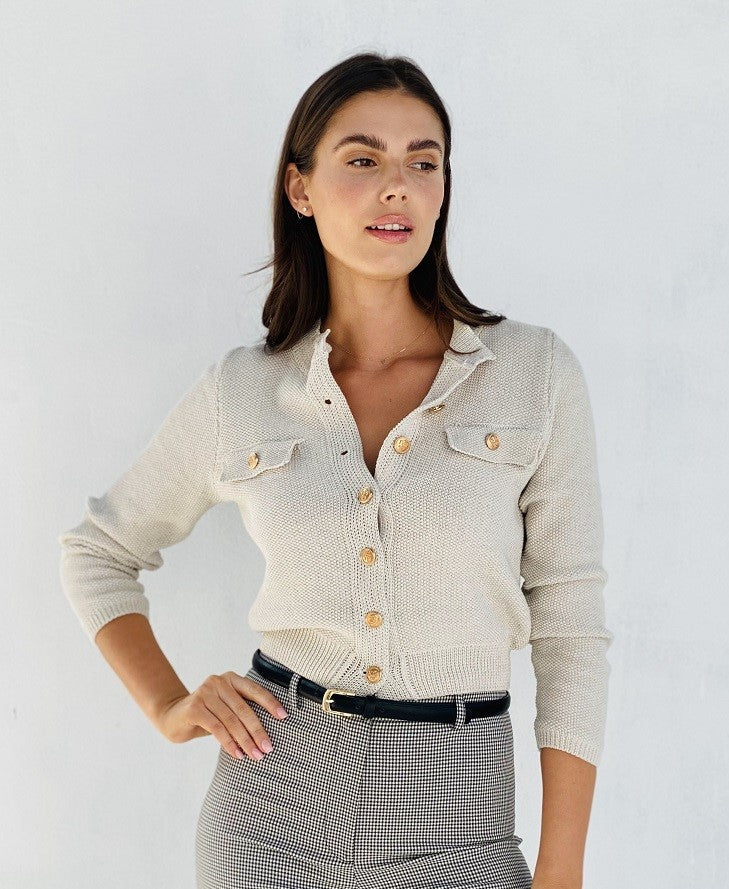 Metallic Taupe Cardi