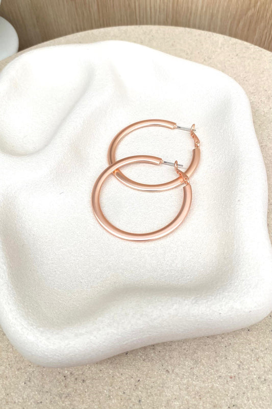 Flat Hoops - Rose Gold