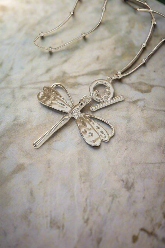 Dragonfly Necklace- Silver