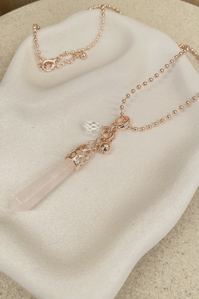 Crystal Necklace- Rose Gold