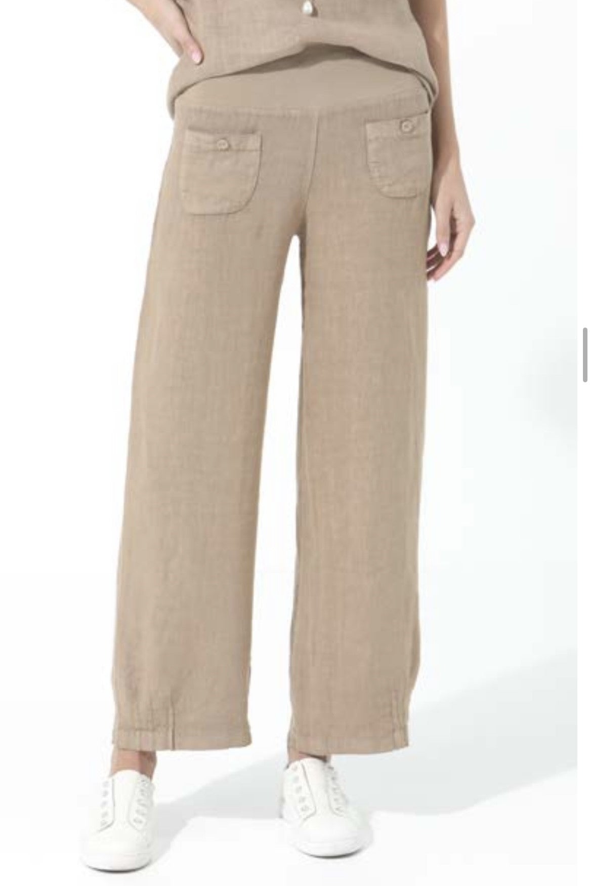 Italian Relax Linen Pant - Caramel