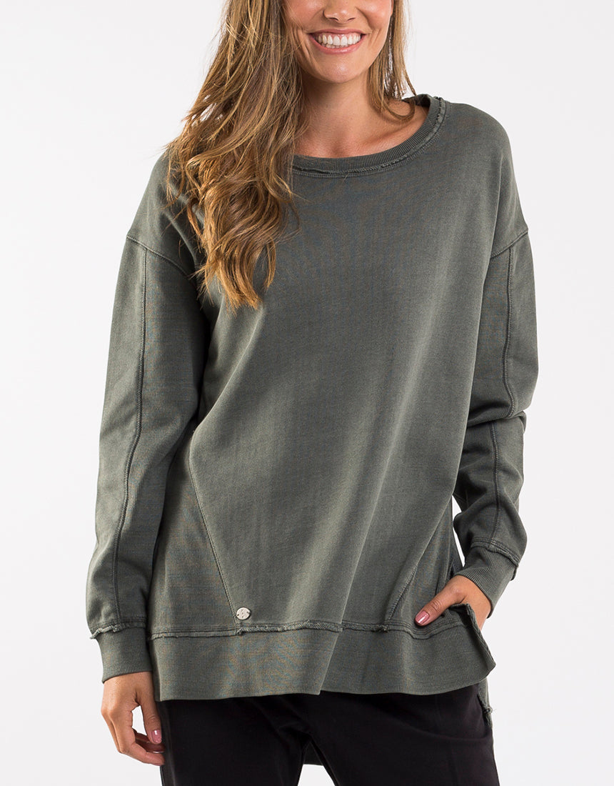 Fleur Crew- Khaki
