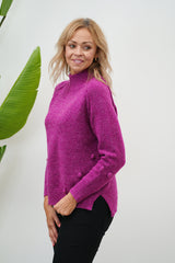 Wool Blend Knit jumper - Dark Fuchsia