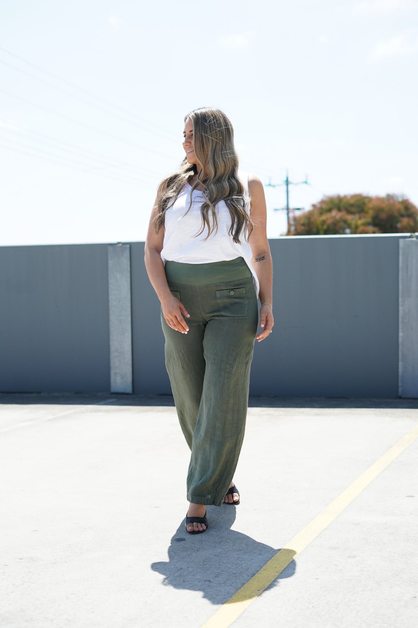 Italian Relax Linen Pant - Khaki