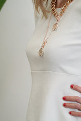 Deluxe Super Chunky Necklace - Coin Ring (Rose Gold )