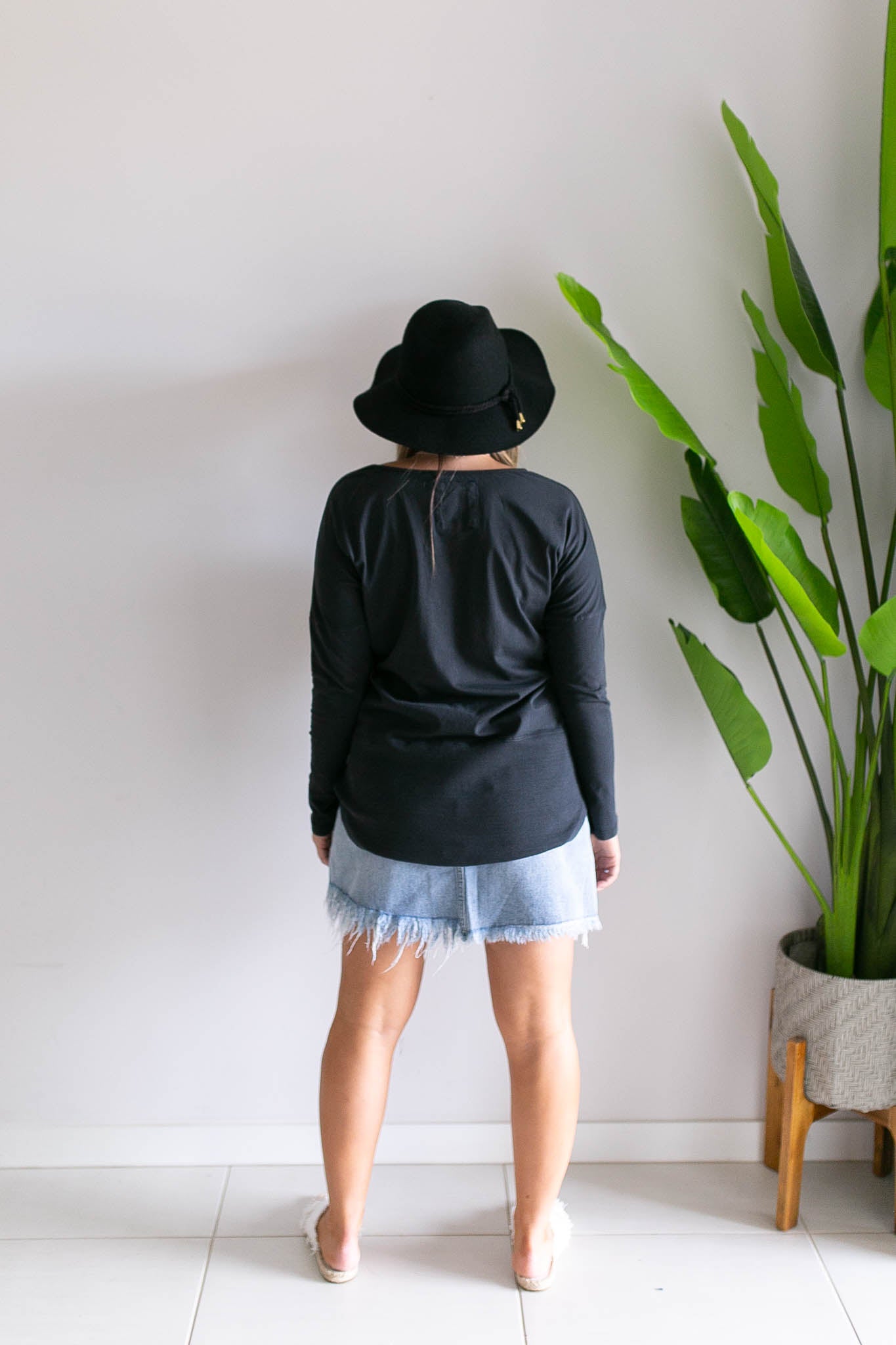 Fundamental Rib L/S Top - Washed Black