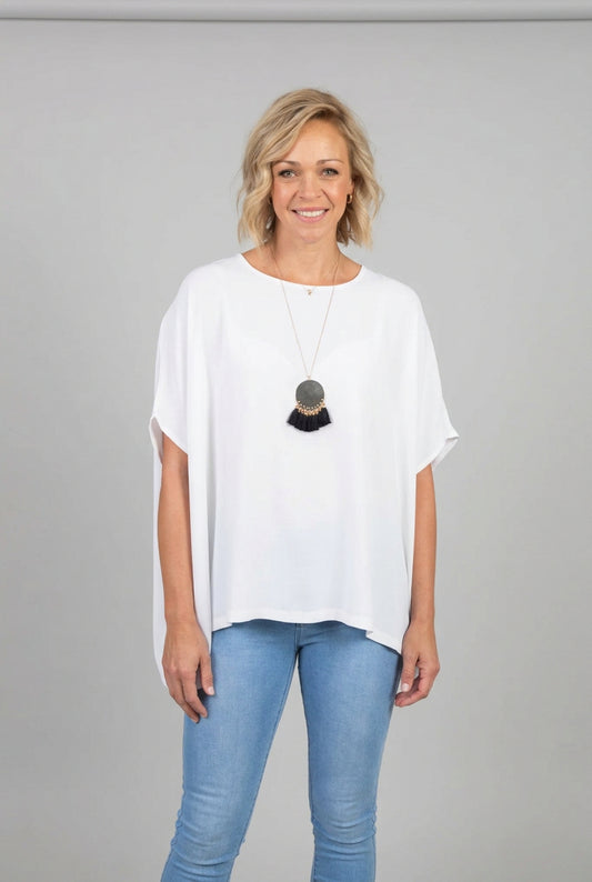 Julia Oversized Top - White