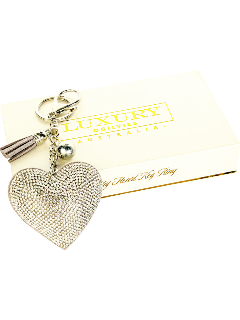 Luxury Heart Key Ring - Silver