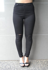 Riptide Freedom Jegging - Black with rips