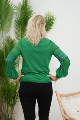 Laney Lace Top - Bright Green